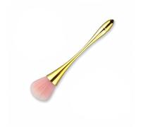 Gold Handle Hourglass Nail Dust Brush, Multi-Functional Blush & Loose Powder Brush, Professional Manicure Nail Cleaning & Makeup Tool for DIY Home Salon Use