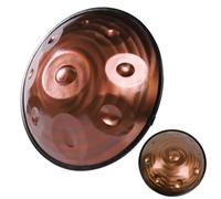 Gold Handpan Drum Set for Adults 440Hz 432Hz Steel Percussion Instrument D Minor Handpan with Hand Drum Stand and Soft Bag (Color : 10 notes, Size : 432Hz)