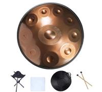 Gold Handpan Percussion Instrument For Adults Gift Steel Hand Drum D Minor Professional Handpan Drum With Carry Bag Mallets Bracket Note Stickers(432Hz,10 notes)
