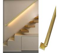 Gold Handrail for Indoor Outdoor Stairs, Wall Mount Banister Safety Hand Rail, Banister Railing Kit with Wrought Iron Brackets and Metal Screws 30cm~600cm (Size : 2.6ft/0.8m)