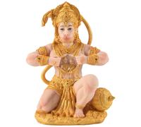 Gold Hanuman Statue Indian Lord Sculpture India Figurine Collection