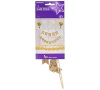 Gold Happy Birthday Cake Pick Banner - 1 PC
