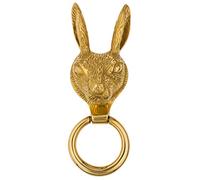 Gold Hare Door Knocker for Front Door | Polished Solid Brass Knockers with Strike Plate | UPVC | Rabbit Hare Front Door Furniture with a Unique Design (Brass)