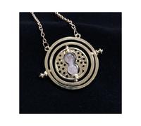 (Gold) Harry Potter Time Turner Necklace 1PC Hermione Granger Rotating Spins Hourglass