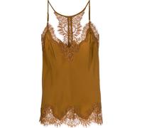 Gold Hawk lace trim slip top - Brown XS