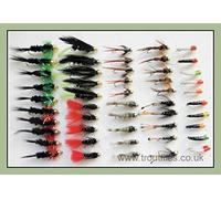 Gold Head Trout Flies, 50 Pack Goldhead Nymph & Buzzer. Mixed 10/12, Fly Fishing