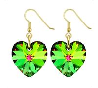 Gold Heart Earrings Hypoallergenic With Crystal Drop Dangle Earrings Love Jewellery for Women Gift for Girls, Mum, Wife, Birthday, Anniversary & Valentine’s