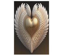 Gold Heart Jigsaw Wooden Puzzles for Adults 1000 Piece Puzzle Challenging Game Toys Birthday Gift for Adults Kids Boys Girls 78×53cm