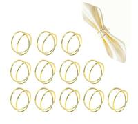 Gold Heart Napkin Rings,12 Pack Meta Bluckle Holder Table Accessories for Weddings,Dinner Parties & Christmas Decorations,Reusable Napkin Clips Holders with Elegant Double-Circle Design Golden