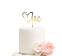 Gold Heart One Cake Topper, Acrylic First Birthday Decoration, One Sign 1st birthday Cake Decoration Baby Shower Baby Birthday Party Supplies