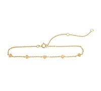 Dew Gold Plate Heart Station 8" Bracelet 77701GD - Sterling Silver / Gold Plated