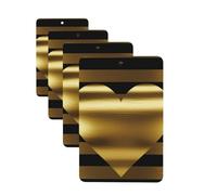 Gold Heart Stripe Car Air Fresheners Cards Set of 4 Pieces Personalized Car Fresheners Gifts for Men Women Auto Aromatherapy Tablets Hanging Scented Cards for Wardrobe Bathroom