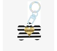 Gold Heart Stripe Printing Dog Tag Bone Shaped Double Sided Pattern Dog Id Tags Bone Shaped Pet Name Tags Dog Collar Tags