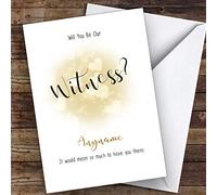 Gold Hearts Will You Be My Witness Personalised Greetings Wedding Card | Wedding Card | Will You Be