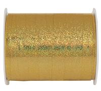 Gold Holographic Curling Ribbon 10mm x 2 Metres Cut from roll