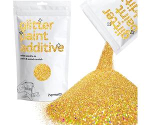 Gold Holographic Glitter Paint Additive 100g for Adding Sparkle to Paints & Varnish | Paint Walls Sparkly Add to Emulsion, Acrylic or Lacquer Indoor | Hemway