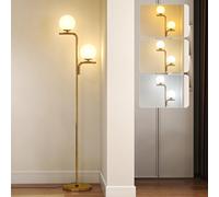 (Gold) HOMCOM Floor Lamp with 3 Colour Temperatures, Modern Standing Lamp