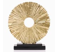 Gold Home Decor Sculpture, Unique Round line Statue, Modern Home Decor, Decorative Panel Statue Gold Decoration for Living Room TV Stand, Office, Bedroom, Dining Table Centerpiece.