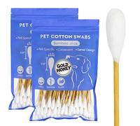 GOLD HONEY 6 Inch Large Cotton Swabs, 200PCS Dog Ear Swabs with Bamboo Handle for Dogs, Pet-Specific, Gentle Design, Lint-Free, Canine Cotton Stick Ear Cleaning