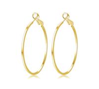 Gold Hoop Earring for Women, 925 Sterling Silver Gold Hoops, Hypoallergenic Large Hoop Earrings, Birthday Christmas Jewellery Gift for Women, 40mm
