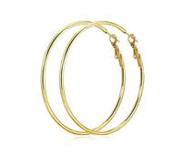 Gold Hoop Earrings for Women Hypoallergenic Stainless Steel Large Thin Lightweight Big Hoops 50MM Aretes de Acero Inoxidable para Mujer