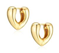 Gold Hoop Earrings for Women, Sterling Silver Thick Chunky Hoop Large Big Stud Earrings Hoops Trendy Jewellery for Girls Gifts