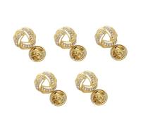 Gold Hoop Lapel Ring Tie Clutch Costume French Silky Bow Ornaments Pin Backs Pearl Brooch Snap l Pins Scarf Buckle Brooches Metal Golden