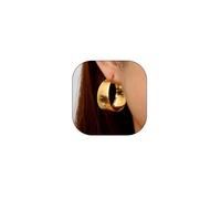 Gold Hoop Statement Earring for Women,Geometric Chunky Drop Dangle Earring,Trendy Hypoallergenic Earrings for Prom Party Simple Jewelry Gifts, L, Zinc, No Gemstone