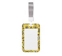 Gold-Horus-Pharaohs-Egypt Abs Vertical Id Badge Holder, Name Badge with Clear Scanning Film