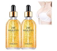 Gold Hyaluronic Acid Breast Essence, 24k Gold Foil Hyaluronic Acid Serum, Breast Massage Essential Oil, Bust Lifting & Firming Oil, 24k Gold Serum, Promote Breasts Full and Round (2Pcs)