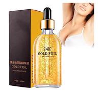 Gold Hyaluronic Acid Breast Essence,Korean Gold Foil Hyaluronic Acid,16 Kinds of Herbal Breast Massage Essential Oil,24k Gold Foil Hyaluronic Acid Serum,Non-irritating,Create an S-Shaped Body (1PC)