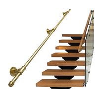 Gold il for Indoor/Outdoor Stairs - Wall-Mounted Support Rail Wrought Iron Railing for Industrial Bathroom & Hallway - 120cm Length