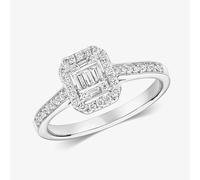 Gold Impression 9ct White Gold 0.33ct Diamond Cluster Ring RD695W