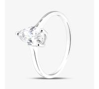 Gold Impression 9ct White Gold Pear Cut White Cubic Zirconia Solitaire Ring 5.84.1549 N