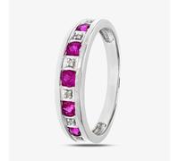Gold Impression 9ct White Gold Ruby Half Eternity Ring PR10429W RU J