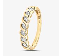 Gold Impression 9ct Yellow Gold 0.10ct Diamond Swirl Half Eternity Ring PR07018Y K.5