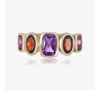 Gold Impression 9ct Yellow Gold Amethyst & Garnet Dress Ring DOM337 P