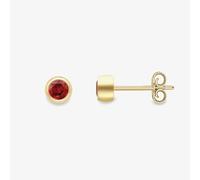 Gold Impression 9ct Yellow Gold Round Garnet Stud Earrings 120325147568