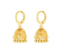Gold Indian Jhumki Bell Hoop Vintage Statement Earrings for Women Retro Ethnic Bohemian Hollow Jhumka Round Bells Tassel Dangle Drop Earring Bollywood Traditional Boho Gypsy Huggie Hoops Jewelry Gift