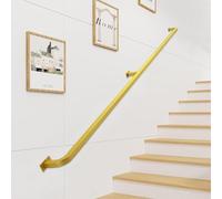 Gold Indoor & Outdoor Stair Railing - Non-Slip Wall Rails - Complete Industrial Wrought Iron Kit (360cm) - Durable & Stylish Staircase il System