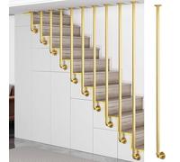 Gold Indoor Railing - Floor-to-Ceiling Modern Iron Guardrail for Loft Villa Garden - Sturdy Forged Tube Safety Barrier Elegant Decorative il