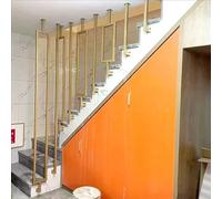 Gold Indoor Stair ils | L-Shaped Non-Slip Railing for Stairs | Ceiling-Mounted Banister Guard for Lofts | 4.8ft Support Rod Baluster