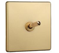 Gold industrial style retro wall lamp switch brass switch 86 gold rolling flower lever SWITCH Type 1-4 Gang 2 Way
