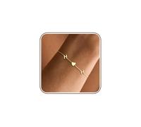 Gold Initial Bracelets for Women - Initial Bracelet Teen Gifts Trendy Stuff Stocking Stuffers for Teens Mom Christmas Gifts for Grandma Wife Best Friend Birthday Gift for Women with 2 Initials Back to