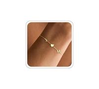 Gold Initial Bracelets for Women - Initial Bracelet Teen Gifts Trendy Stuff Stocking Stuffers for Teens Mom Christmas Gifts for Grandma Wife Best Friend Birthday Gift for Women with 2 Initials Back to