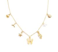 Gold Initial Charm for Women Boho Beach Jewelry with Ocean-Inspired Pendants, Dainty Seashell Letter Summer Water Vibes