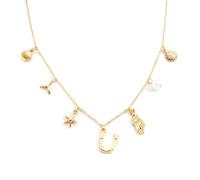 Gold Initial Charm for Women Boho Beach Jewelry with Ocean-Inspired Pendants, Dainty Seashell Letter Summer Water Vibes