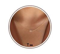 Gold Initial Necklace for Women, Dainty Gold Necklace with Morse Code Initial Necklaces for Women Trendy Letter Necklace with A-Z Crystal Choker Stocking Stuffers for Teen Birthday Christmas Jewelry