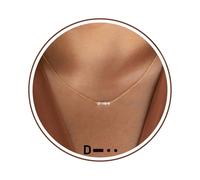 Gold Initial Necklace for Women, Dainty Gold Necklace with Morse Code Initial Necklaces for Women Trendy Letter Necklace with A-Z Crystal Choker Stocking Stuffers for Teen Birthday Christmas Jewelry