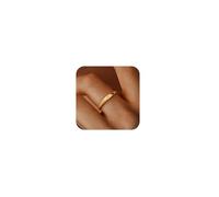 Gold Initial Rings for Women Non Tarnish 14K Gold Plated Stackable Letter Ring Dainty Pinky Wedding Bands Thumb Rings Thin Knuckle Stacking Cute Capital Letter Alphabet Jewelry Gifts Size 6-10